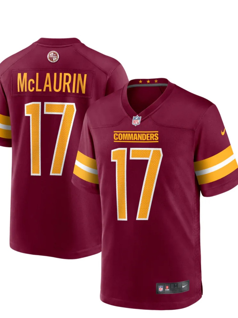 Nike NFL Washington Commanders Terry McLaurin Burgundy Player Game Jersey M new
